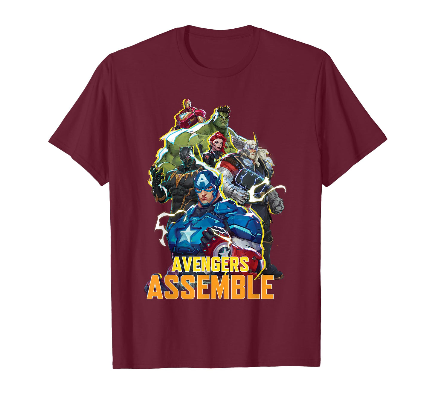 Marvel Rivals Avengers Assemble Electric Group Shot T-Shirt