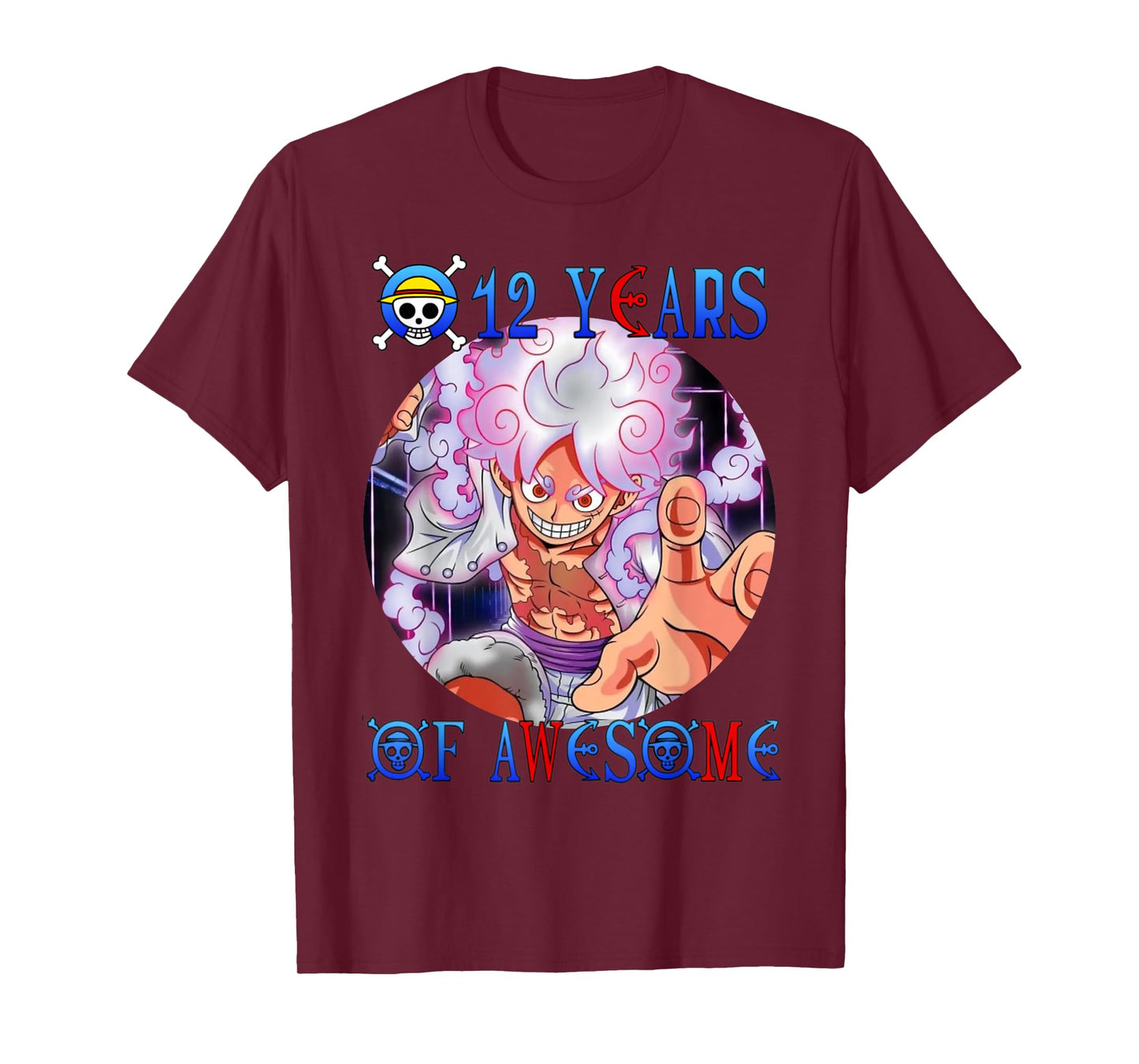 12 Years Of Awesome 12th Birthday Anime Birthday Theme T-Shirt