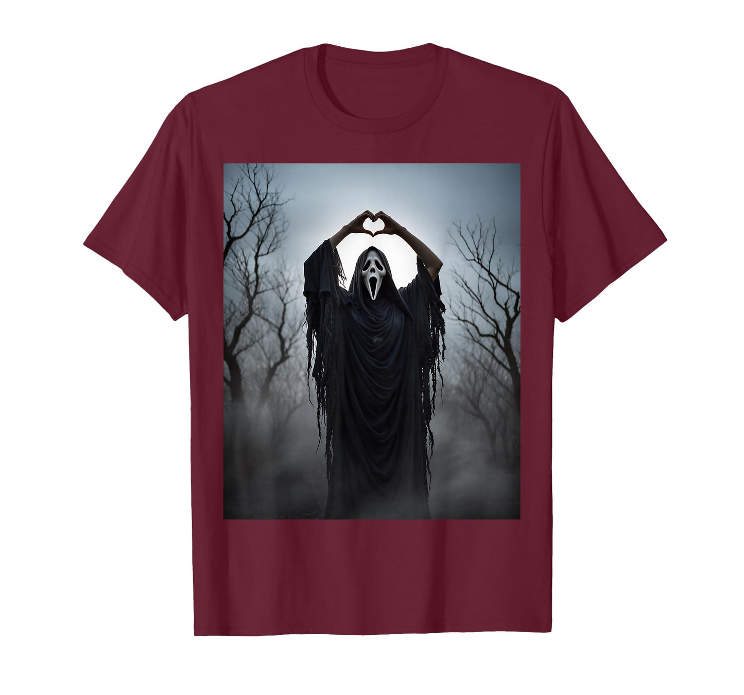 Ghost Heart Hands Scary Face Horror Poster Halloween 2025 T-Shirt