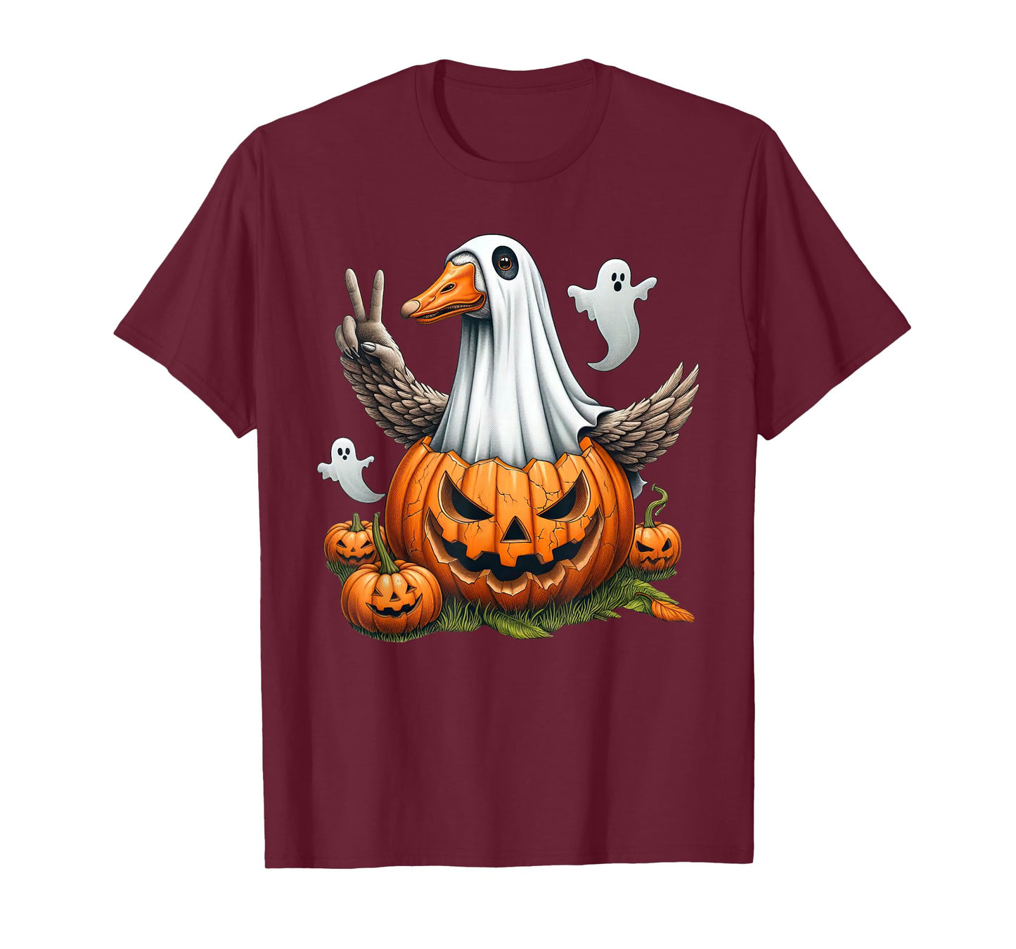 Funny Goose Boo Halloween Ghost Womens Mens Kids T-Shirt