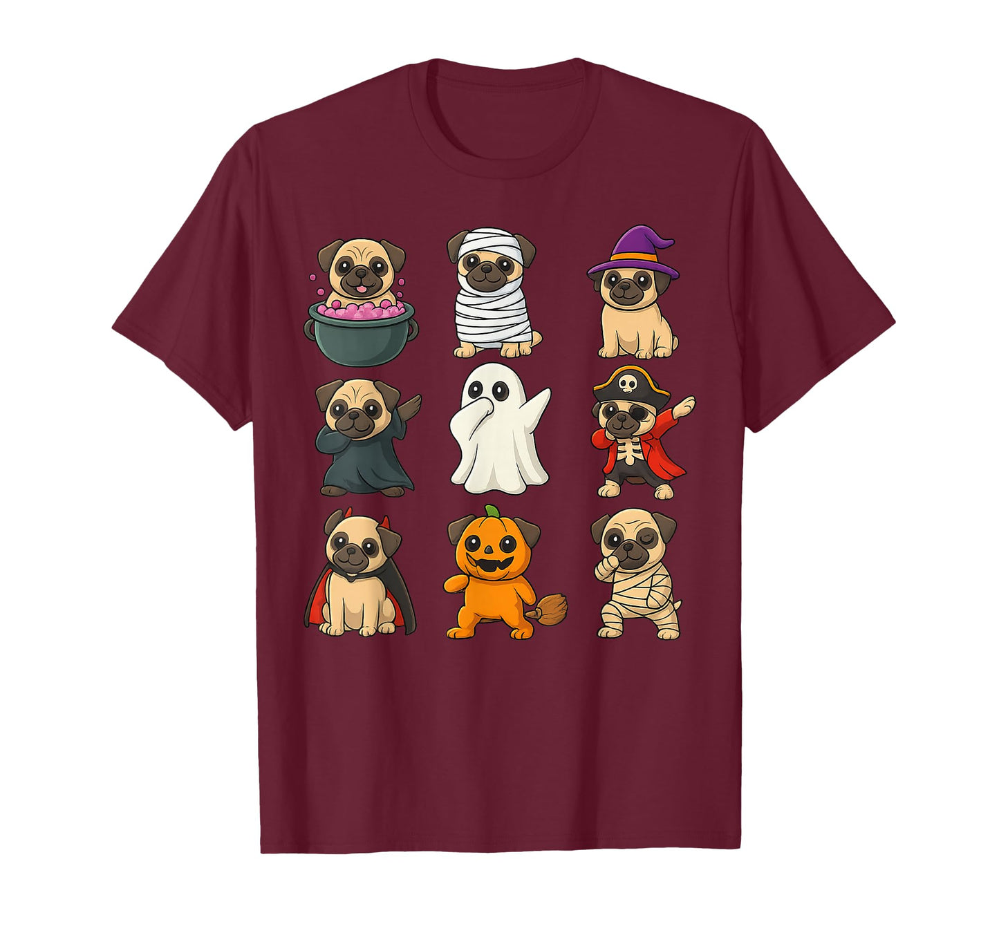 Funny Pug Breed Pet Halloween Pumpkins Halloween Dog T-Shirt
