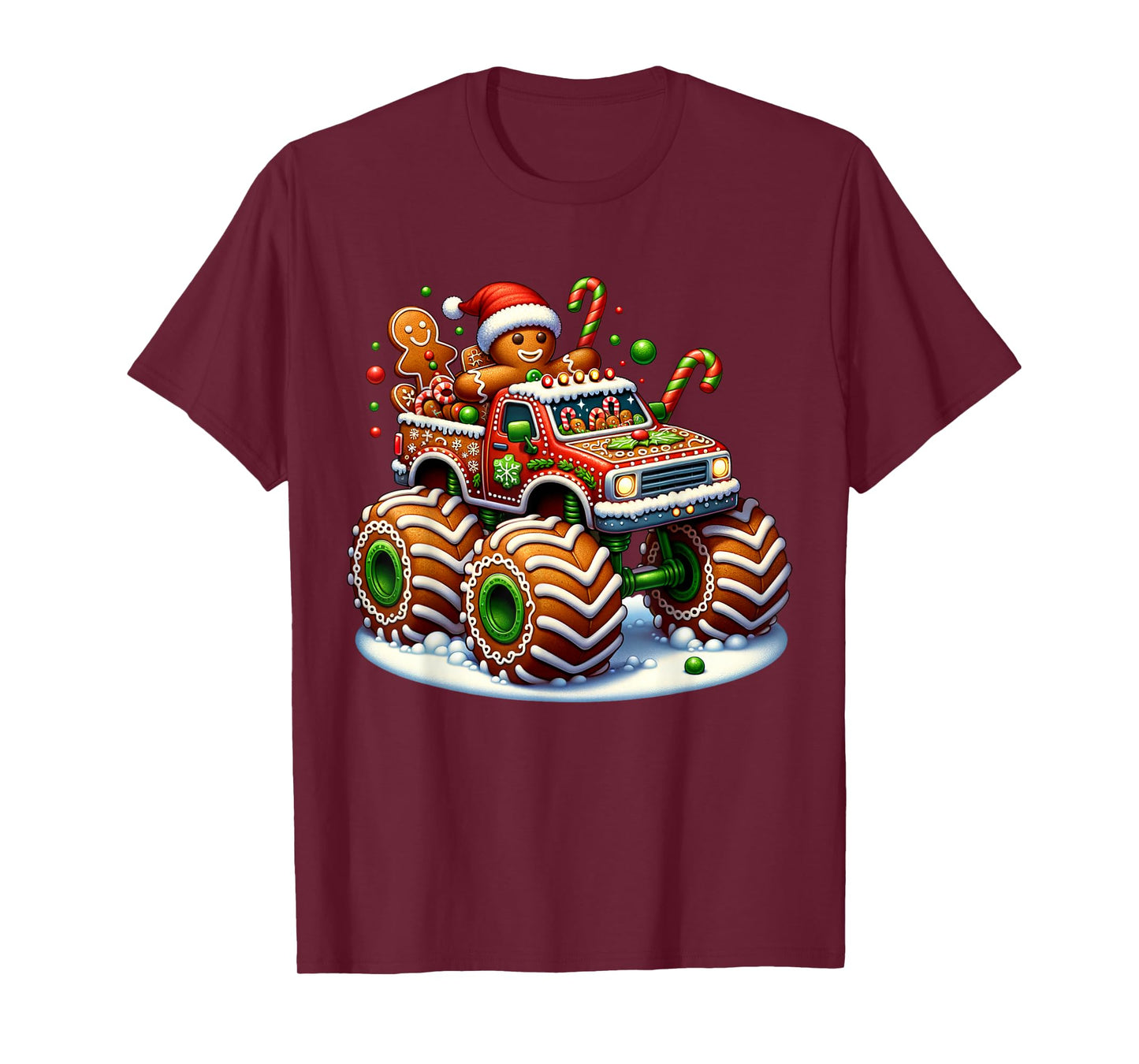 Funny Christmas Baking Cookies Truck Gingerbread Men Women T-Shirt