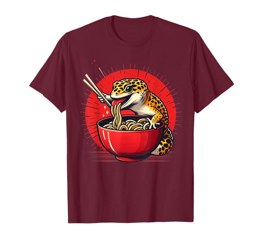 Gecko Anime Japanese Kawaii Ramen Reptile Leopard Gecko T-Shirt