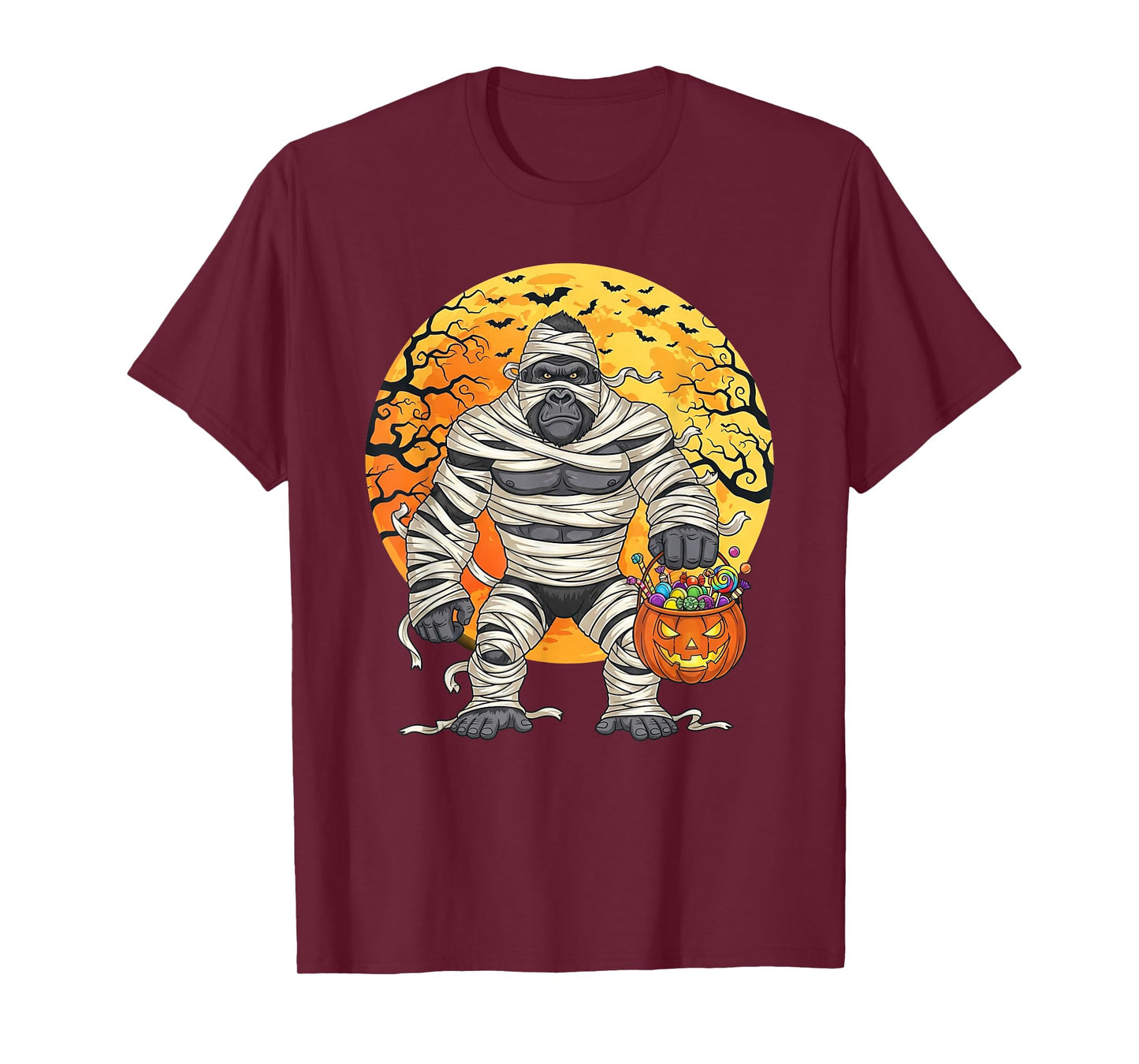 Halloween Gorilla Mummy Trick or Treat Spooky T-Shirt