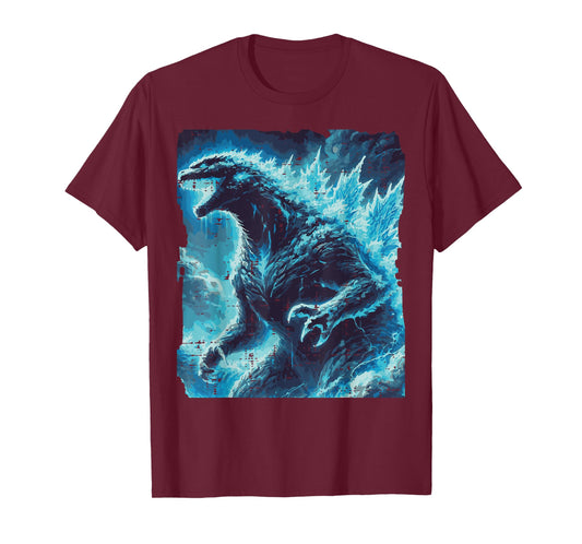 Japanese Blue Kaiju Monster Art Men Boys Kids Youth Teens T-Shirt