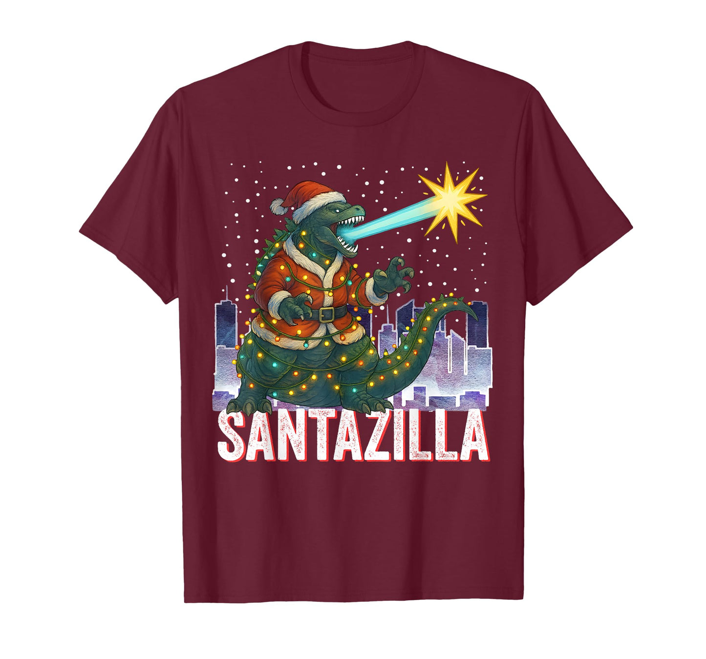 Kaiju Christmas Santazilla Japanese Monster Dinosaur Boy T-Shirt