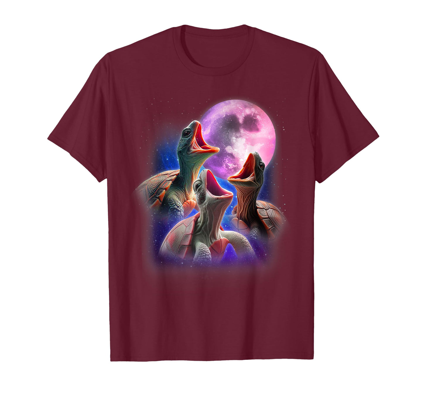 3 Sea Turtles Howling At The Moon Funny Pet Turtle Tortoise T-Shirt