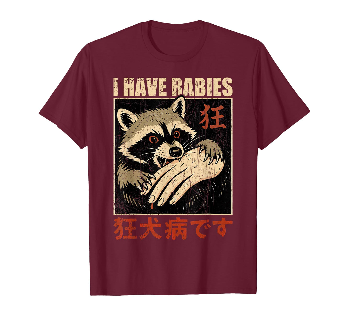 I Have Rabies Raccoon Biting Hand T-Shirt