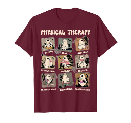 Cute Ghost Physical Therapy PT Physical Therapist Halloween T-Shirt