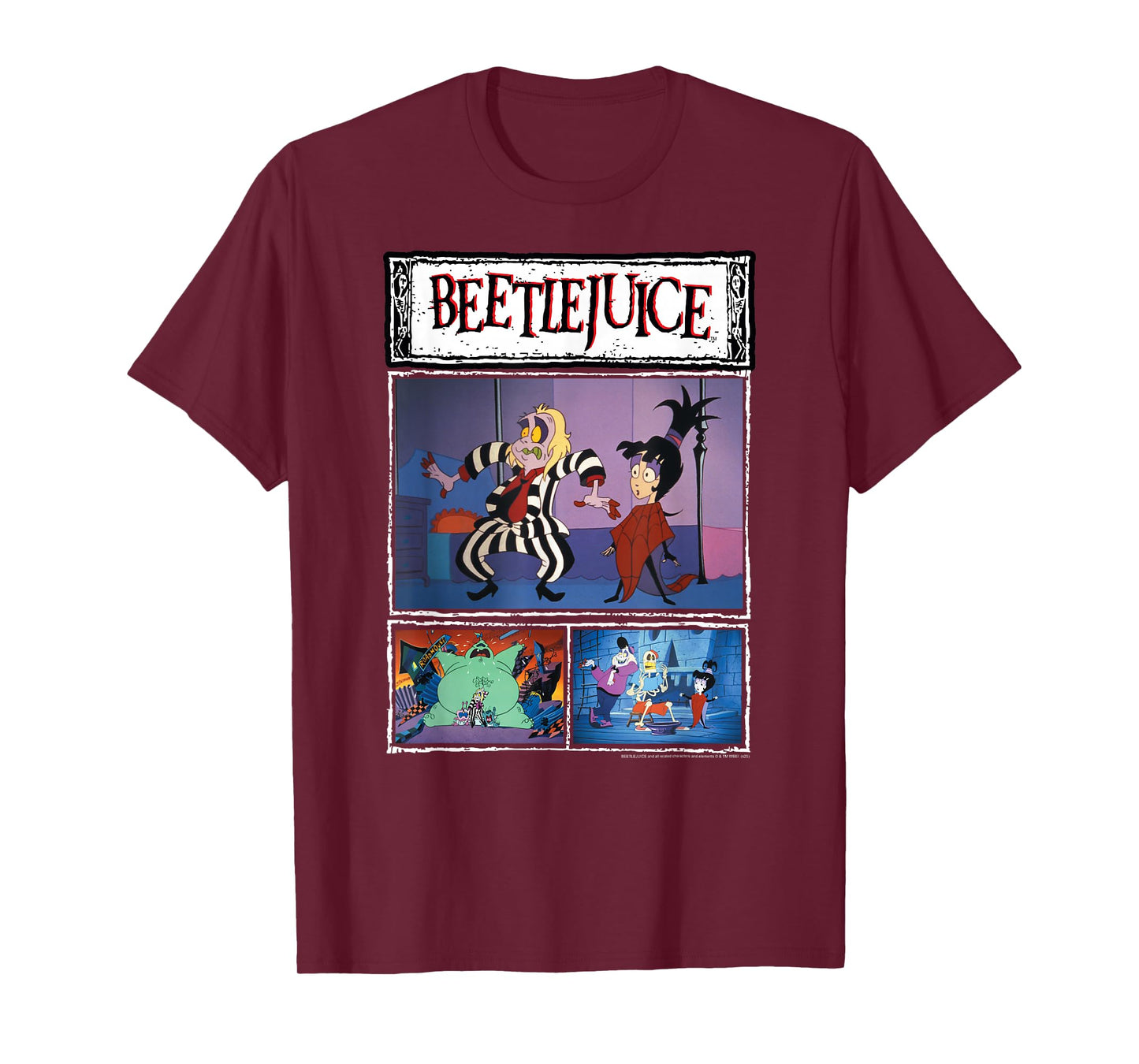 Beetlejuice Animated Scenes Beetlejuice & Lydia Cartoon T-Shirt