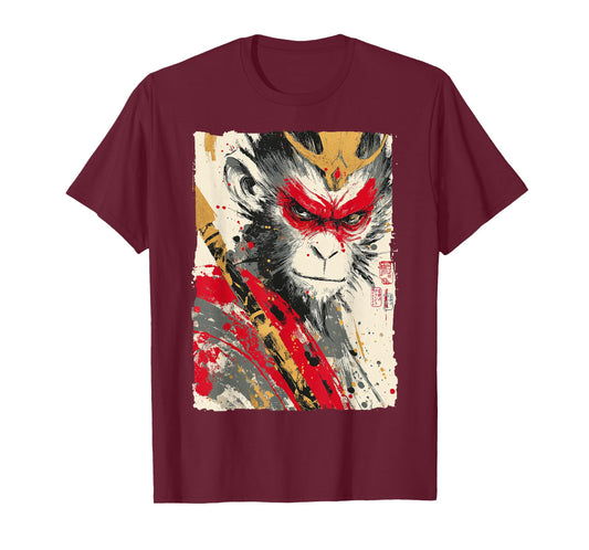 Sun Wukong Monkey King Fierce Modern Japanese Art Gift T-Shirt