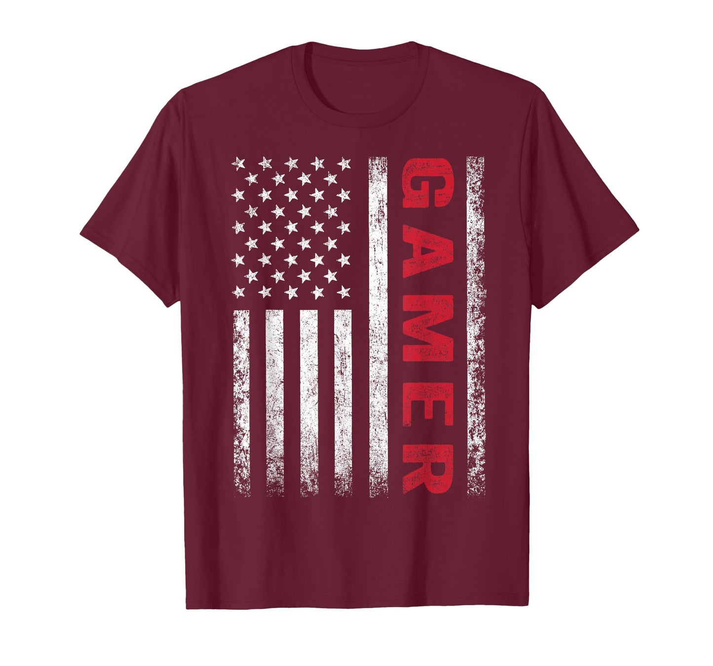American Flag Funny Gamer Gift Video Games Boys Men Gaming T-Shirt