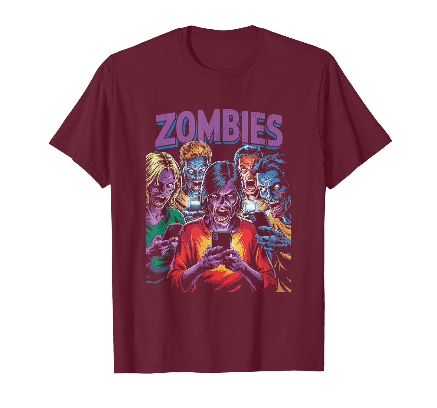 Cell Phone Zombies Funny Pop Culture T-Shirt