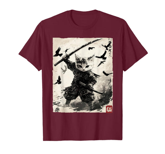 Ninja Kitten | Japanese Samurai Cat | Kawaii Ninja Cat T-Shirt