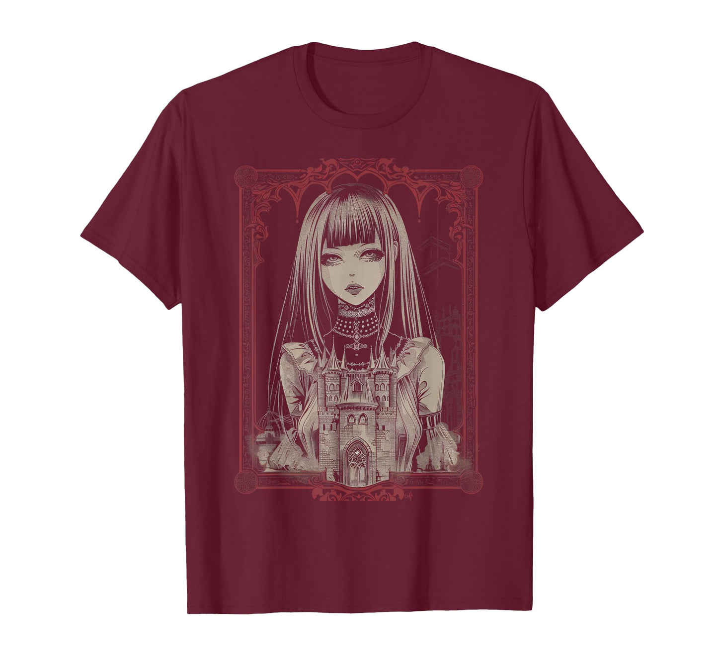 Anime Goth Japanese Line Gothic Vampire Fantasy Haunted T-Shirt