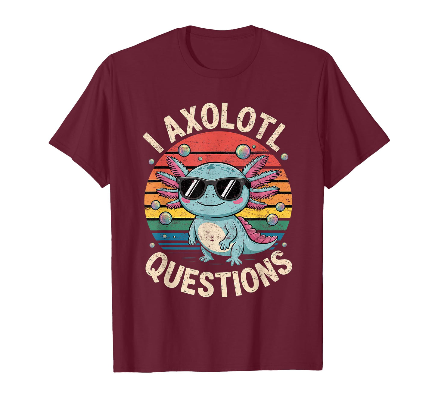 I Axolotl Questions Shirt Graphic Anime Cute Kids Boys Girls T-Shirt