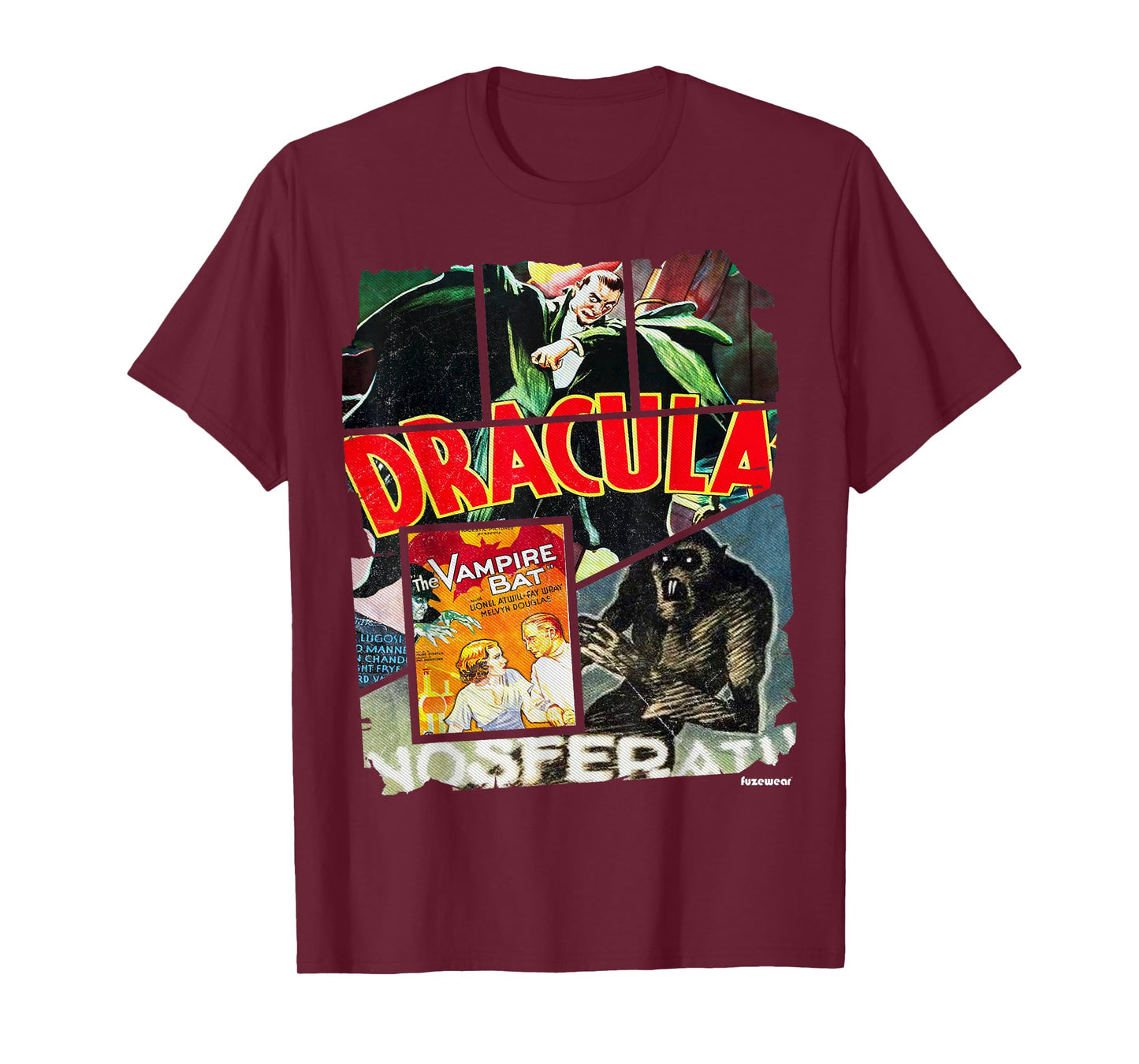Vintage Style Horror Nosferatu Movie Poster Collage T-Shirt