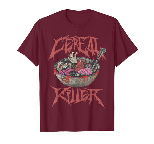 Vintage Retro Cereal Killer Horror Breakfast Gore T-Shirt