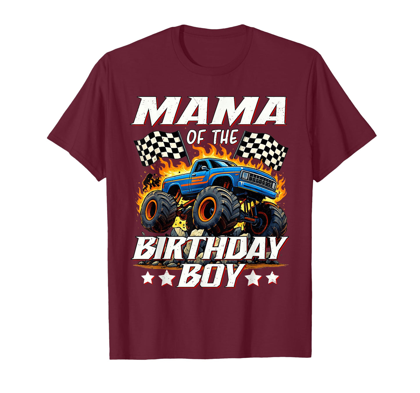 Mama of The Birthday Boy Funny Monster Truck T-Shirt