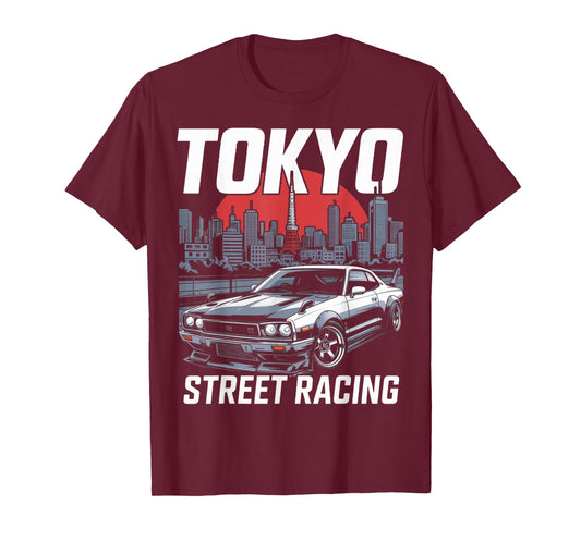 Street Racing Car Japanese Flag Japan Culture Tokyo Japan T-Shirt