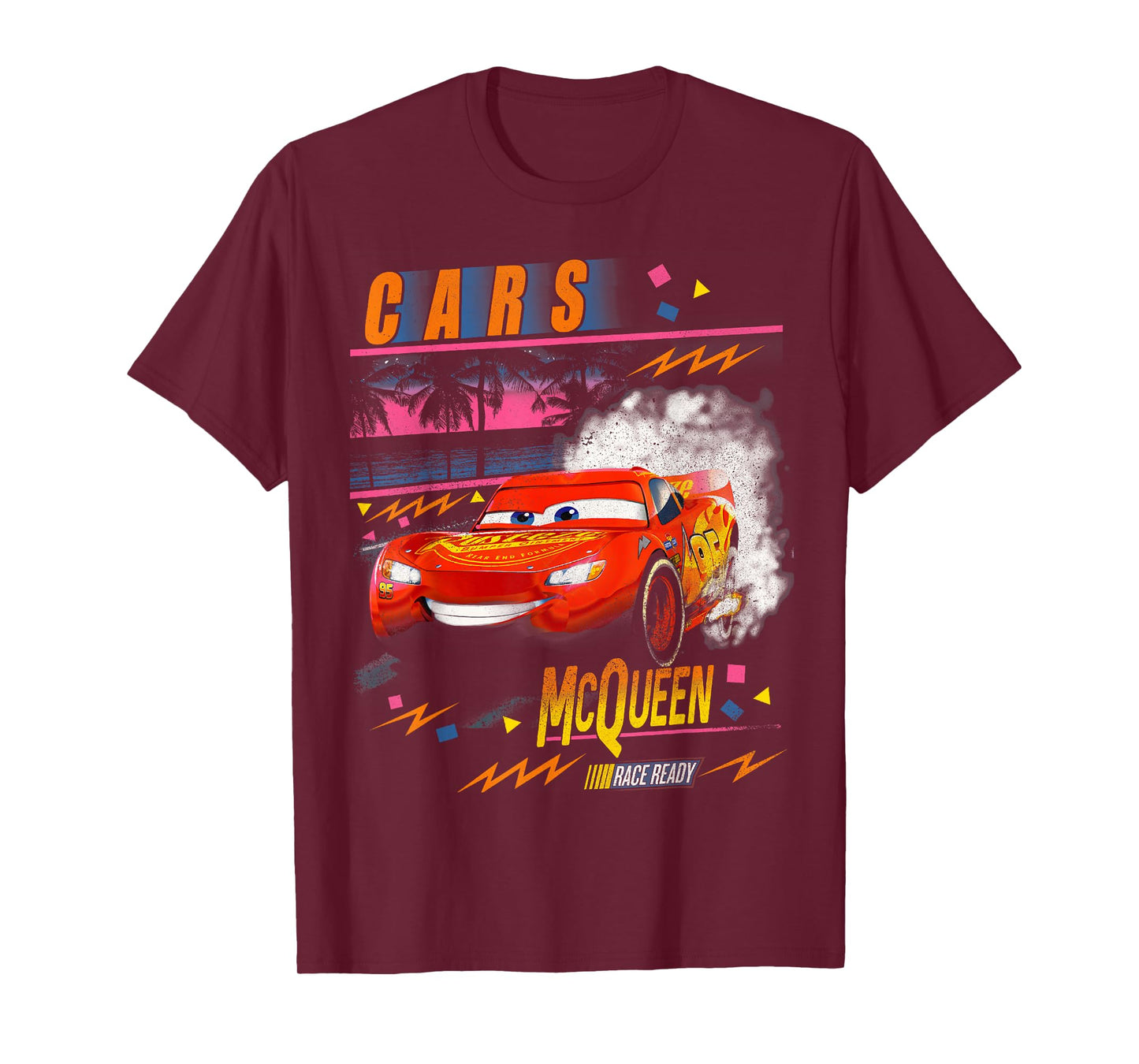 Disney Pixar Cars Lightning McQueen Palm Tree Sunset T-Shirt