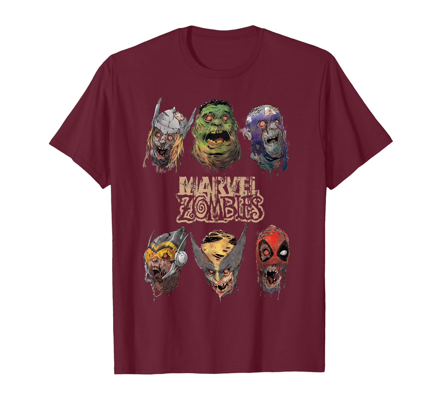 Marvel Zombies Group Shot Zombie Heads T-Shirt