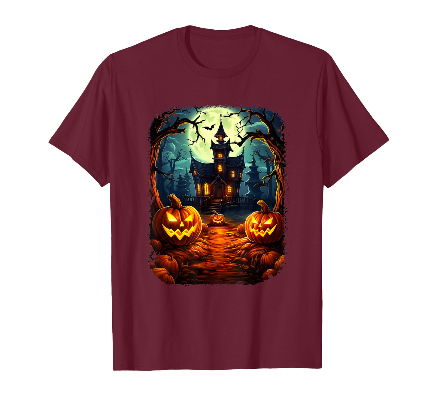 Halloween Haunted House Pumpkin Ghosts Spooky Season T-Shirt
