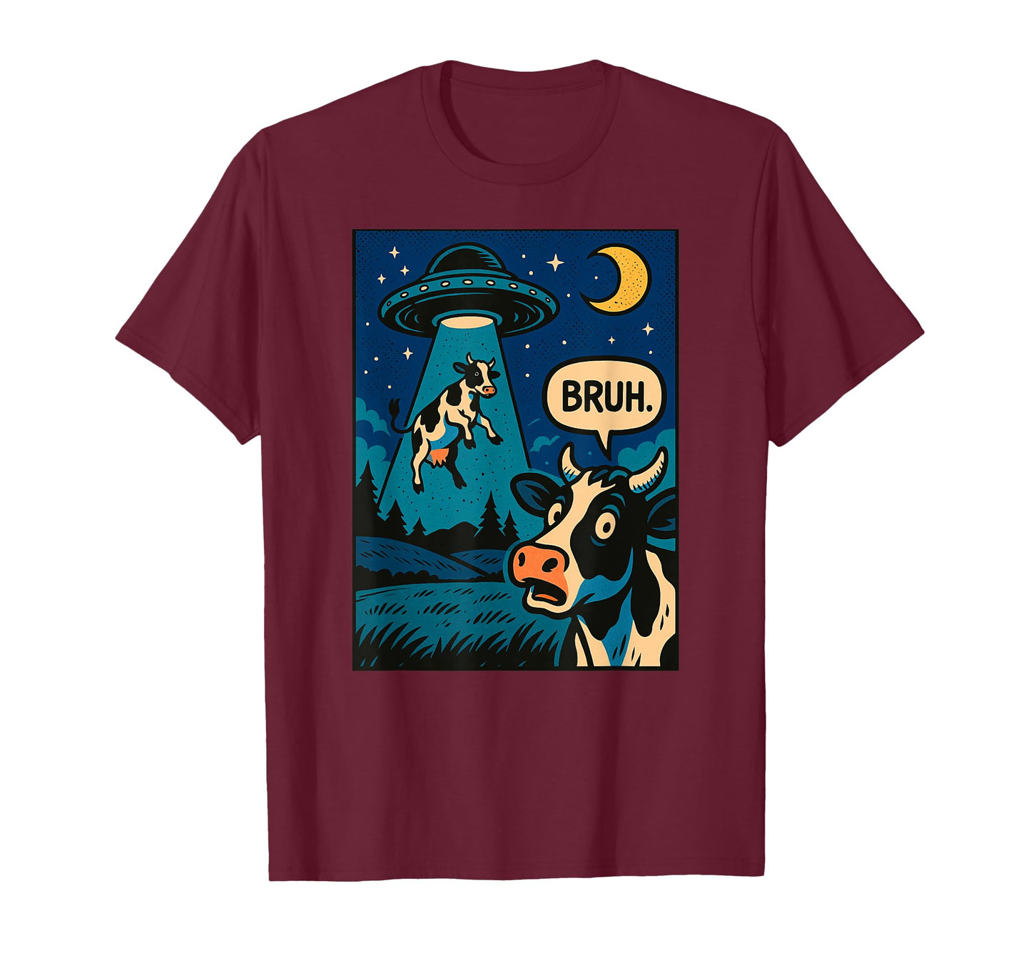 Funny Cow Meme UFO Alien Zoo Boys Girls Kids T-Shirt