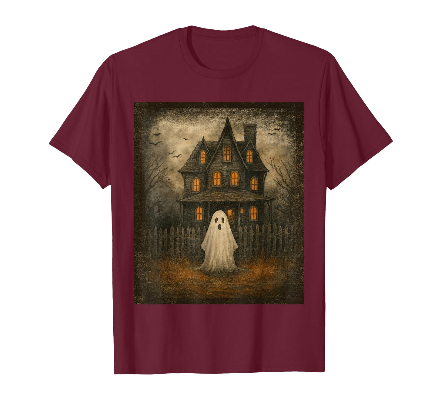Vintage Ghost Boo Haunted House Halloween Costumes Boy Men T-Shirt