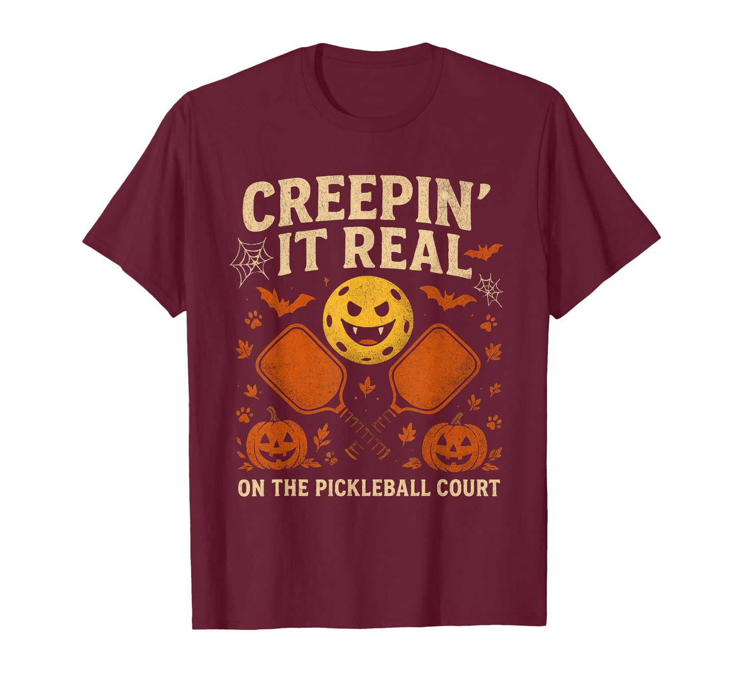 Funny Halloween Pickleball Player Costume Spooky Men Women T-Shirt