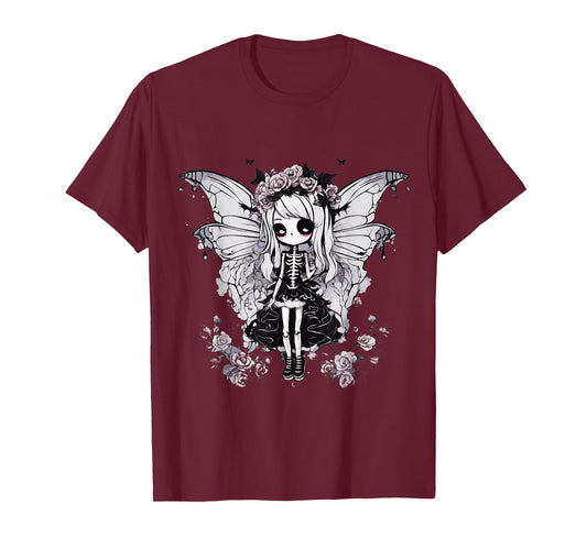 Skeleton Fairy Anime Goth Kawaii T-Shirt