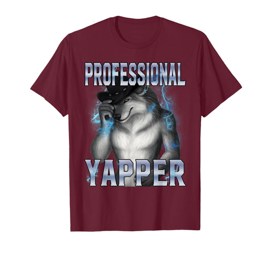 Professional Yapper Howling Werewolf Meme Gen Alpha Humor T-Shirt