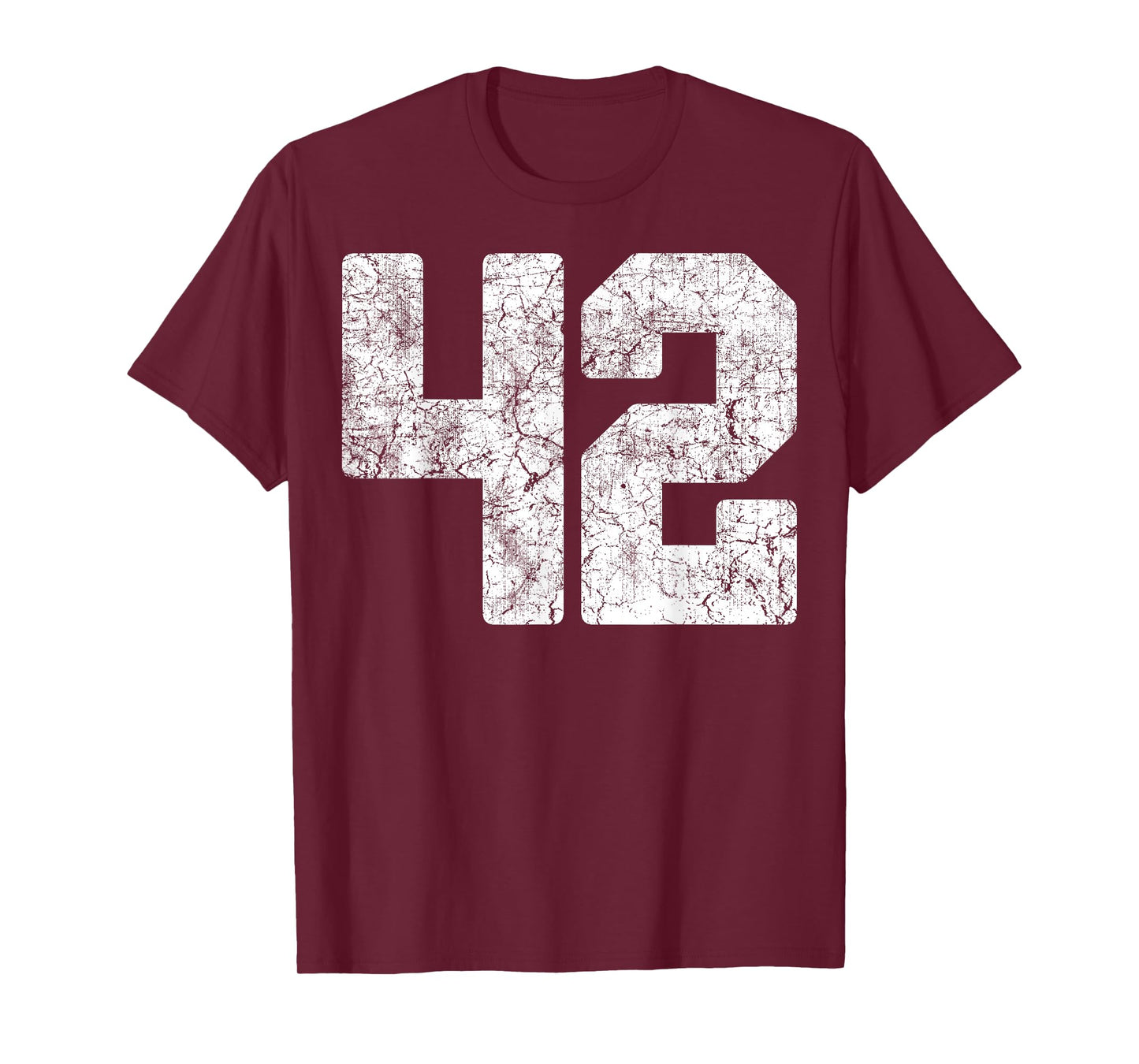 Distressed White Number 42 Jersey Player Uniform #42 Grunge T-Shirt