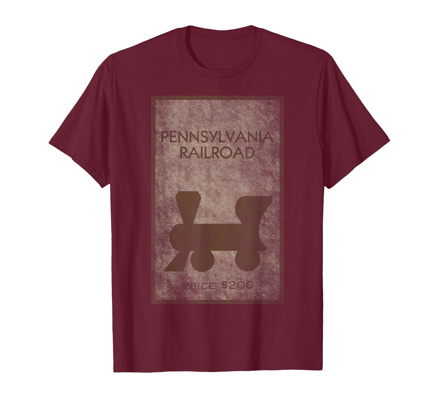 Monopoly Pennsylvania Railroad Property Distressed Poster T-Shirt