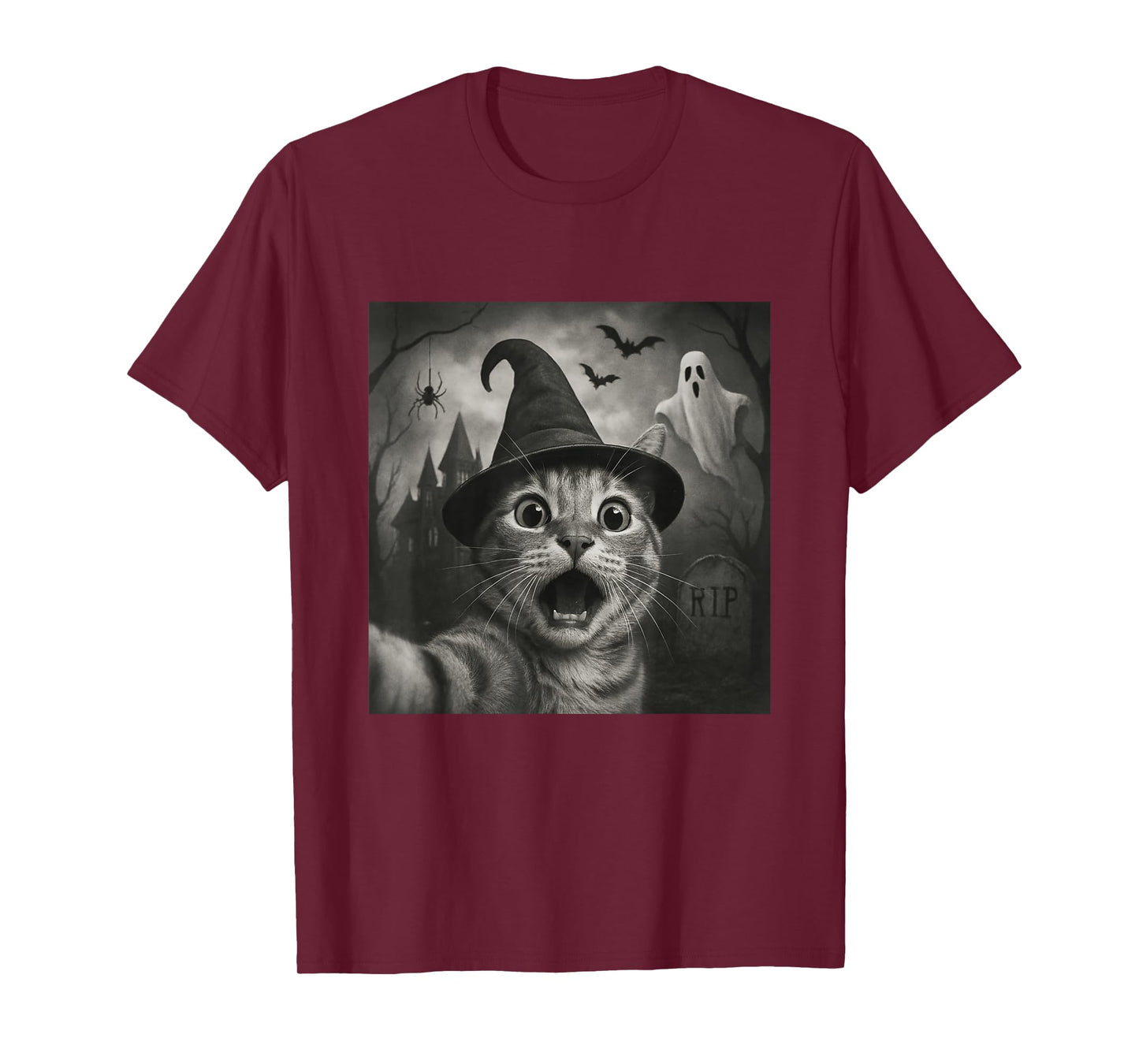 Halloween cat Taking Selfie Funny Spooky T-Shirt