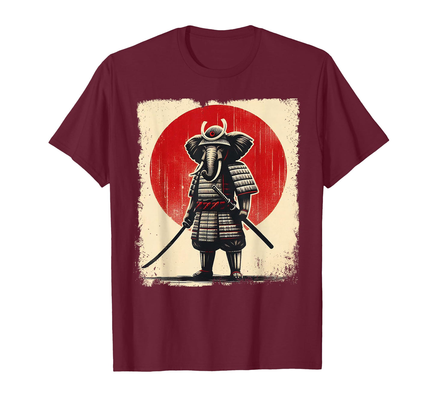 Samurai Elephant Japanese Warrior Aesthetic Art Ukiyo-e T-Shirt