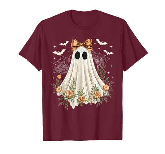 Halloween Coquette Lace Ghost Boo Boojee Spooky Season T-Shirt