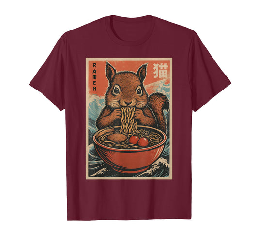 Anime Squirrel Ramen Japanese Kawaii Gifts For Men Women Kid T-Shirt