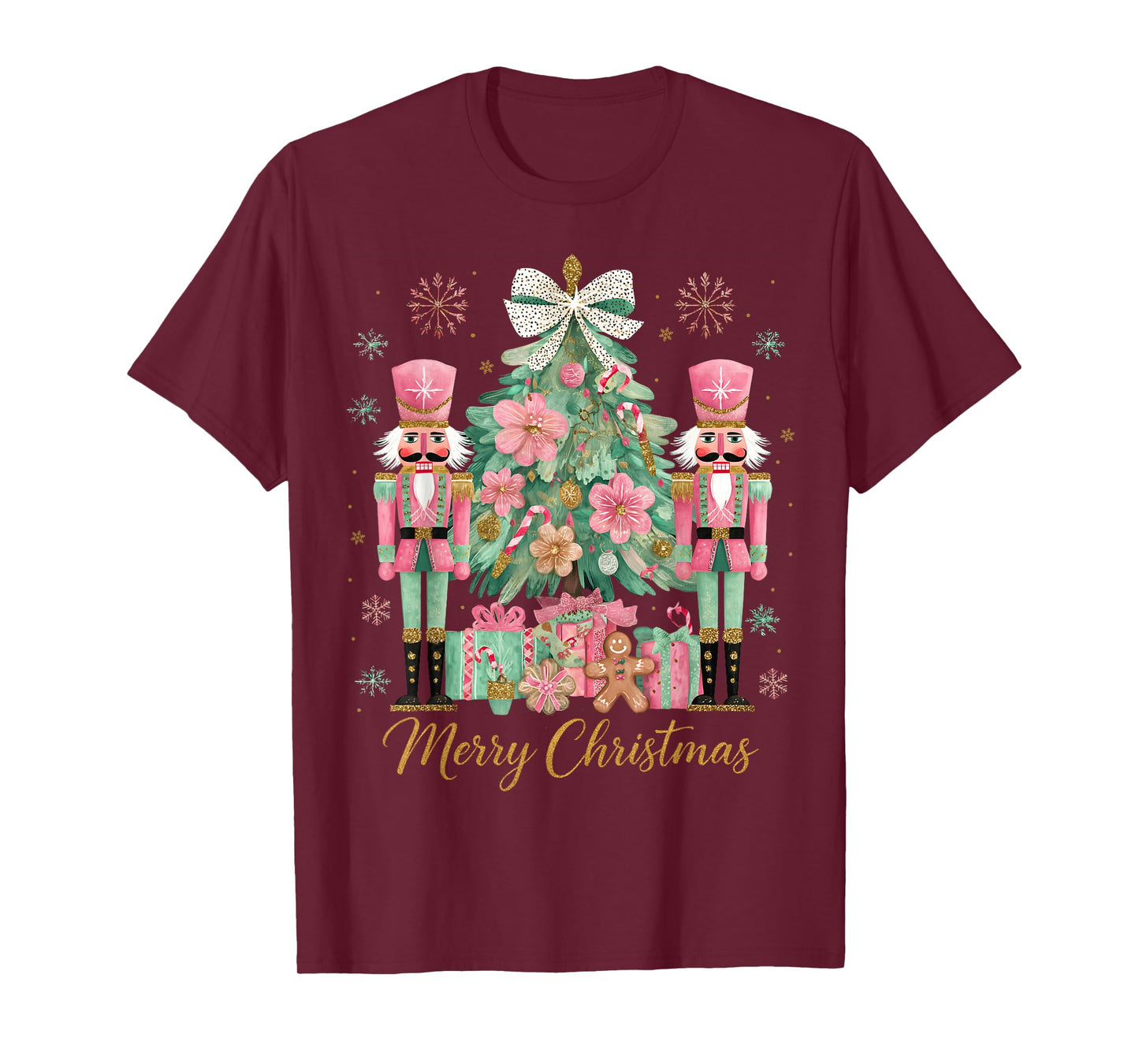 Nutcracker Merry Christmas Tree Ballet Dance Women Kids Girl T-Shirt