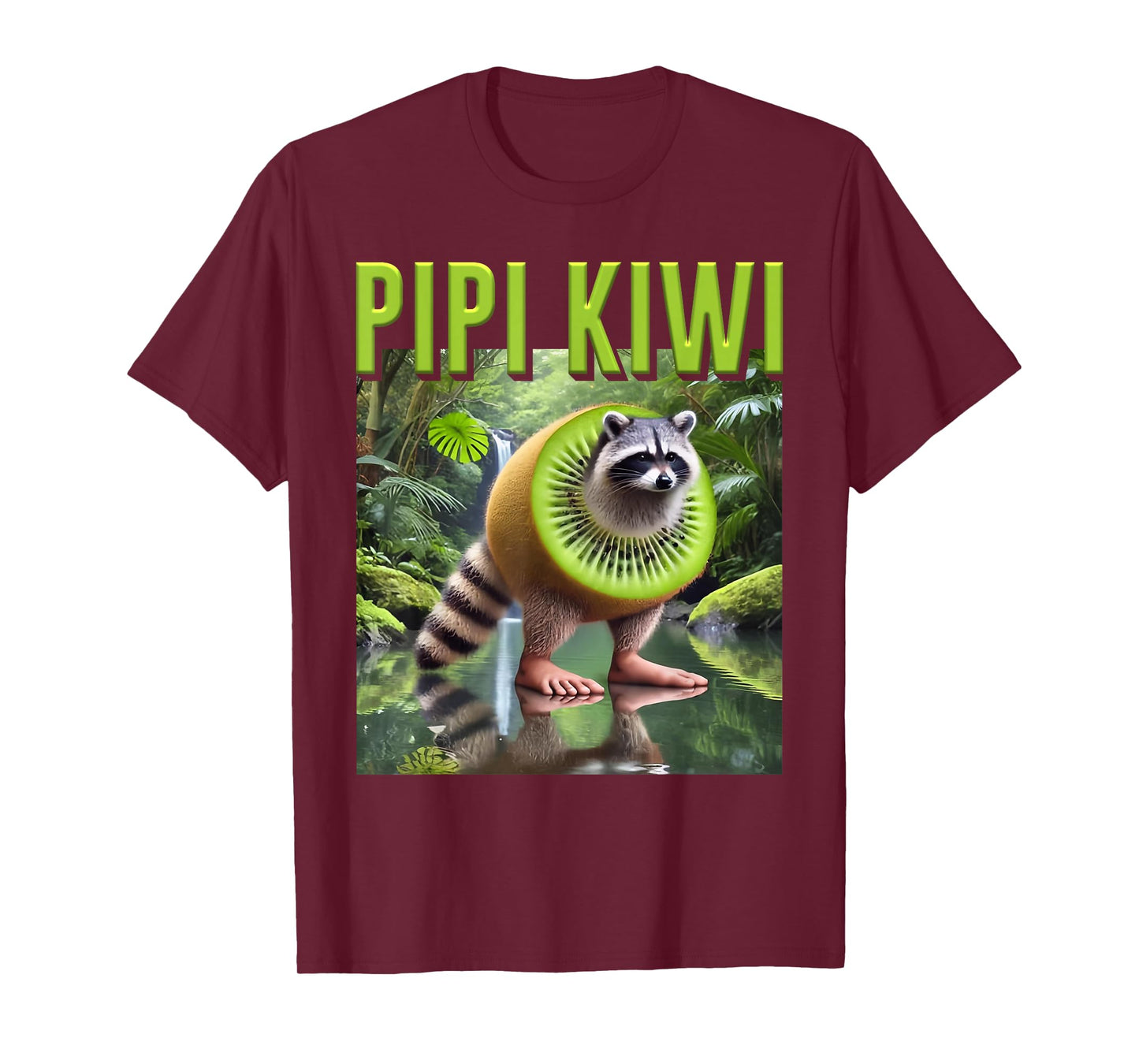 Pipi Kiwi Raccoon AI Monster Italian Brainrot Boy Meme Joke T-Shirt