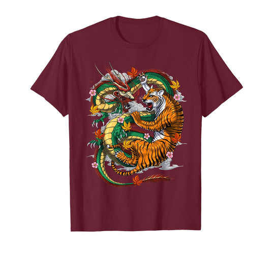 Japanese Dragon Japanese Tiger Folklore T-Shirt