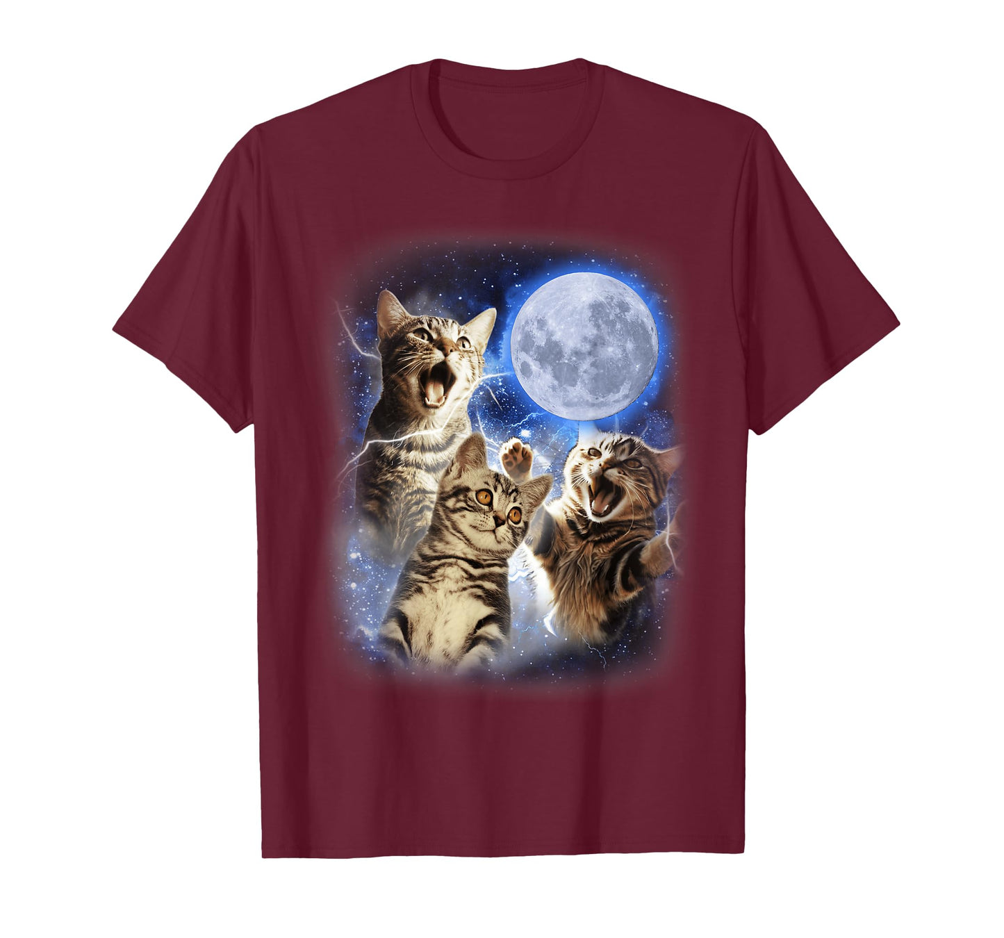 Three Cat Moon 3 Cat - Wolfs Cute Kitten Funny Cats Men Women Kids T-Shirt