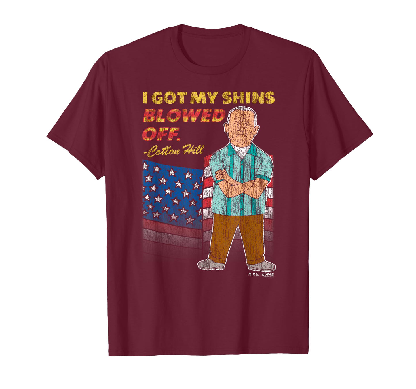King of the Hill Got My Shins Blown Off Cotton Hill Cartoon T-Shirt