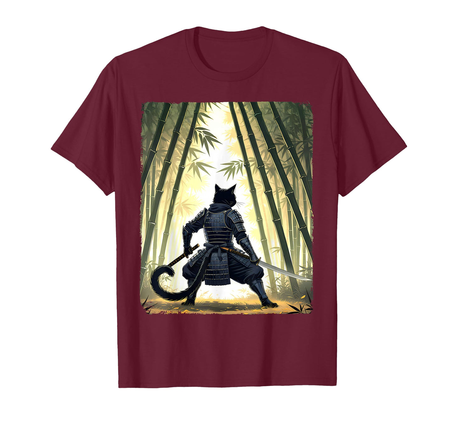 Samurai Cat Warrior Vintage Ukiyo-e Art Japanese Graphic T-Shirt