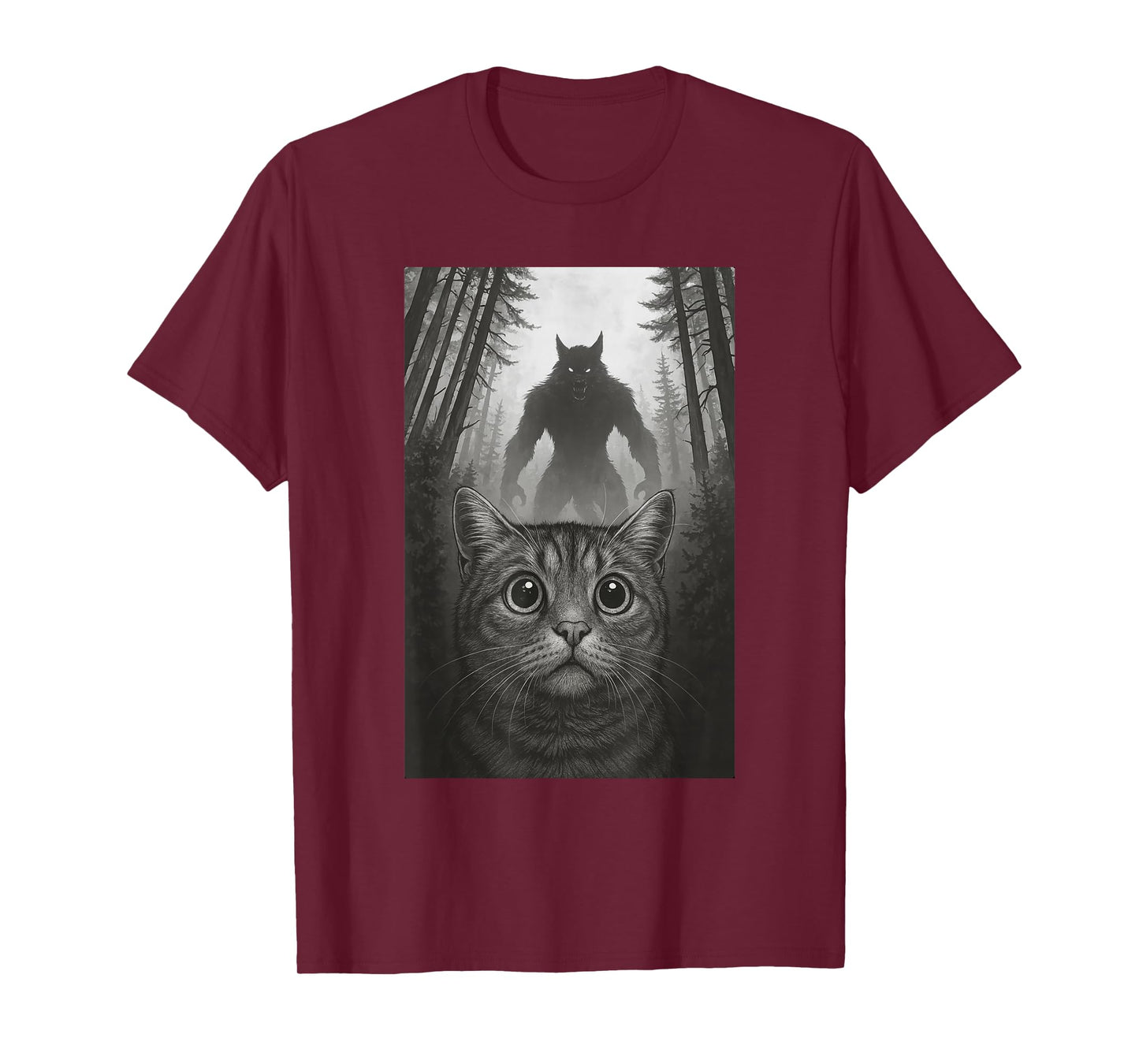 Cat Selfie With Werewolf Funny T-Shirt