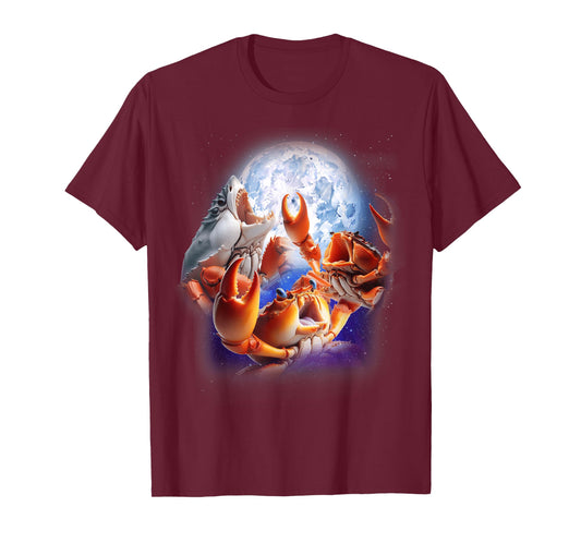 3 Crabs Howling At The Moon Funny Crab Lover Seafood Boil T-Shirt