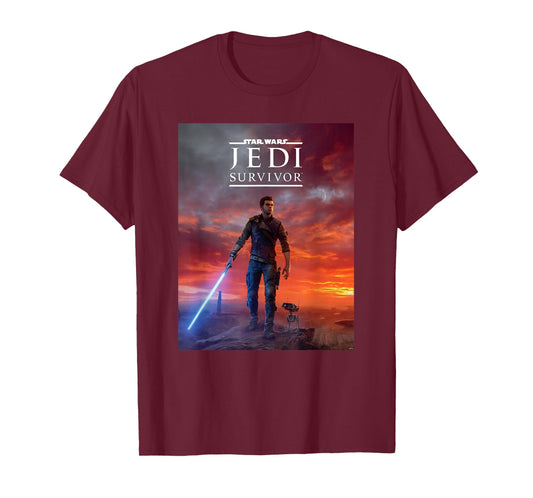 Star Wars Jedi: Survivor Cal Kestis BD-1 Game Poster Art T-Shirt