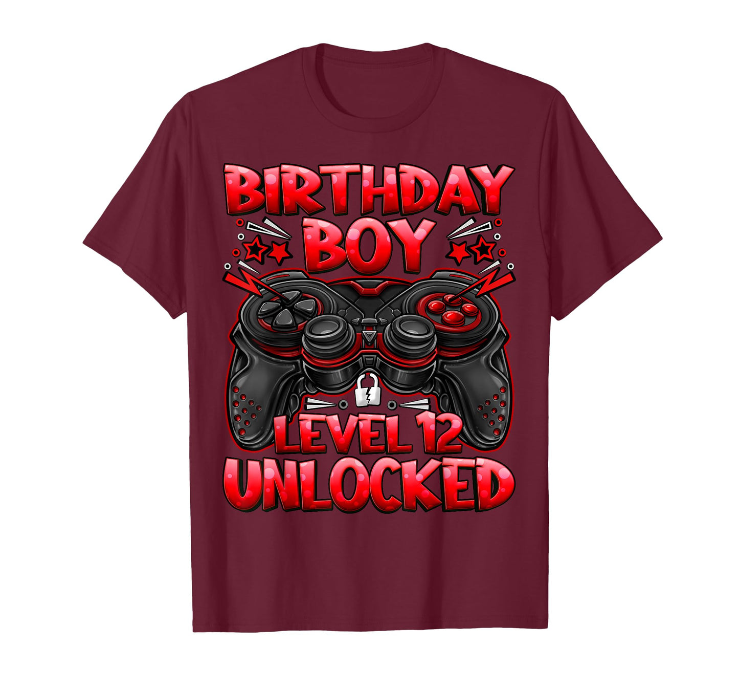 Birthday Boy Level 12 Unlocked 12th Birthday Gaming Gifts T-Shirt