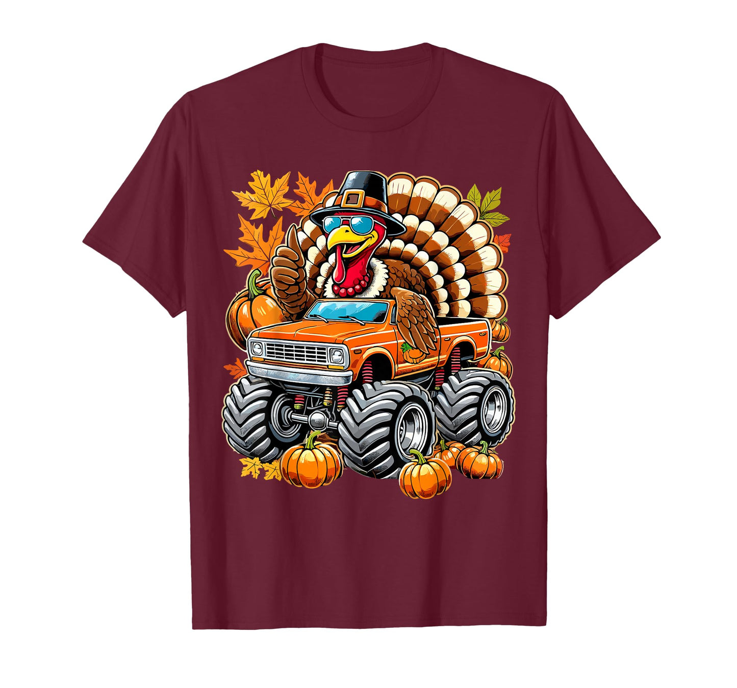 Thanksgiving Turkey Riding Monster Truck T-Shirt