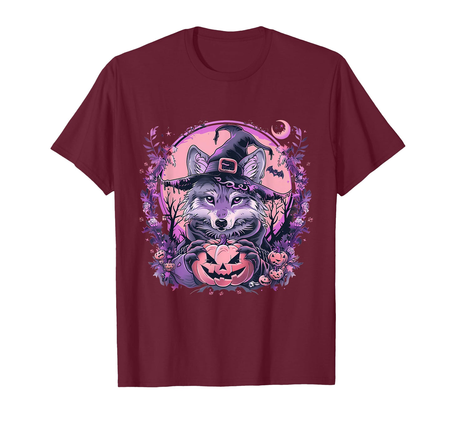 Fox Halloween Costume Pumpkin Bats Witchcraft Trick Or Treat T-Shirt